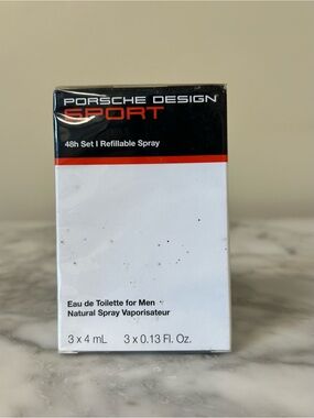 New & Sealed Porsche Design Sport 48h Travel Set – Refillable Spray (3 x 4ml)EDT